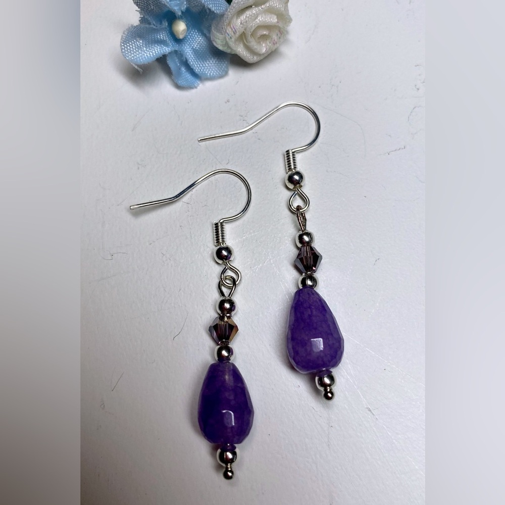 Purple beaded earrings